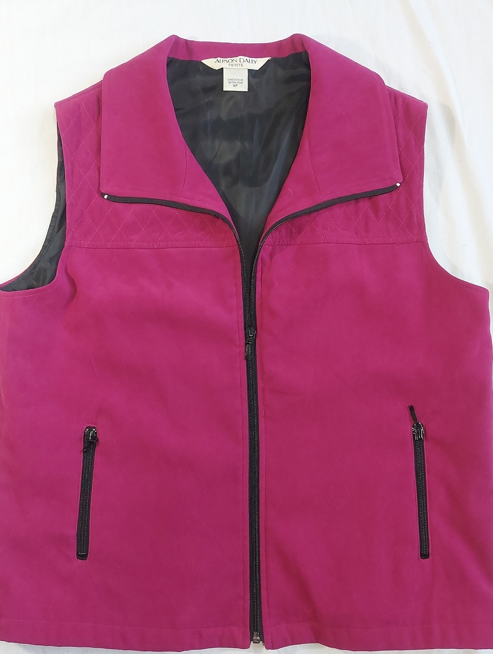 Allison Daley Bright Violet Lined Zip Up Vest, 8P